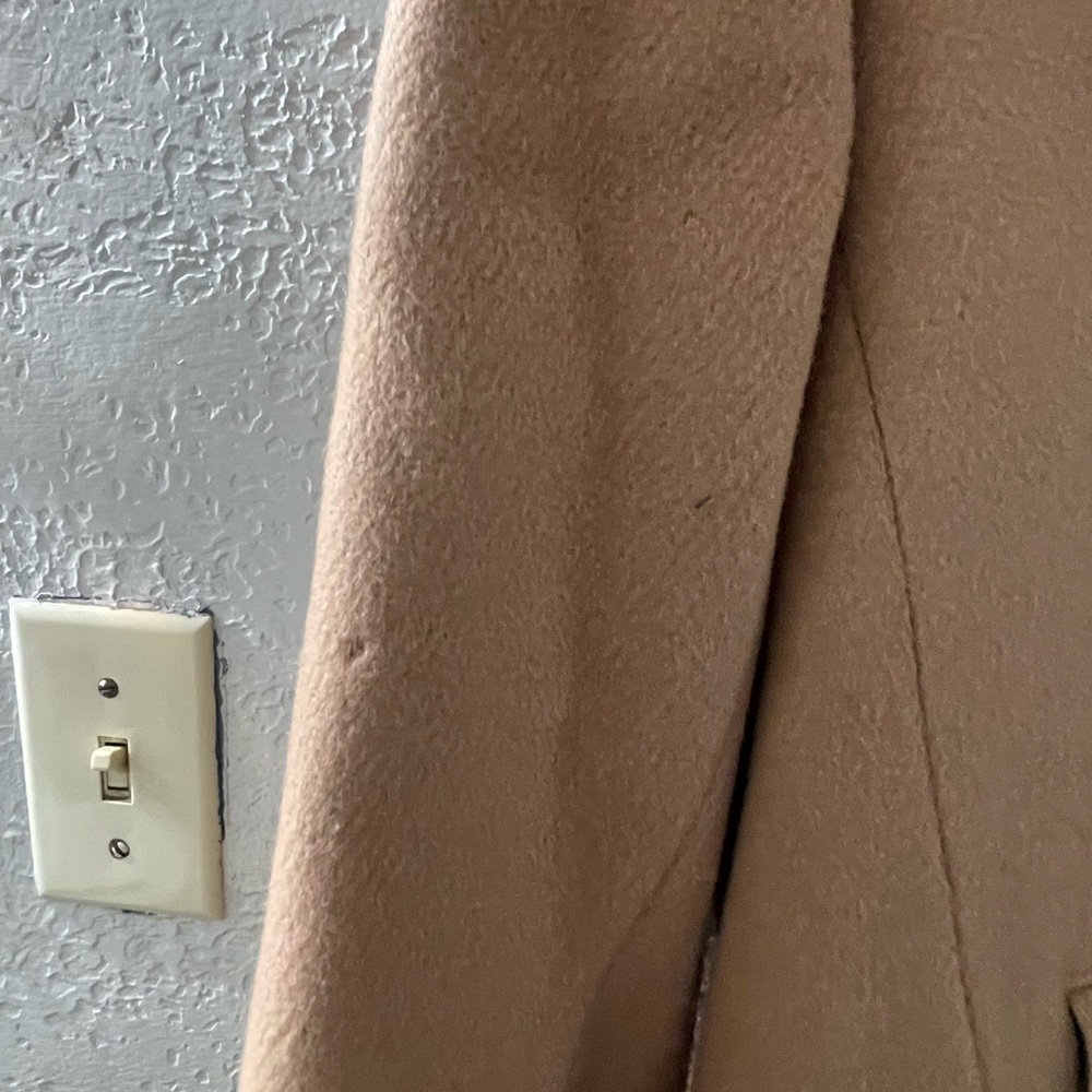VTG 1970s Stratojac Men's Wool Tan Double Breasted Coat Fur Lining USA Size 38 - Picture 4 of 14